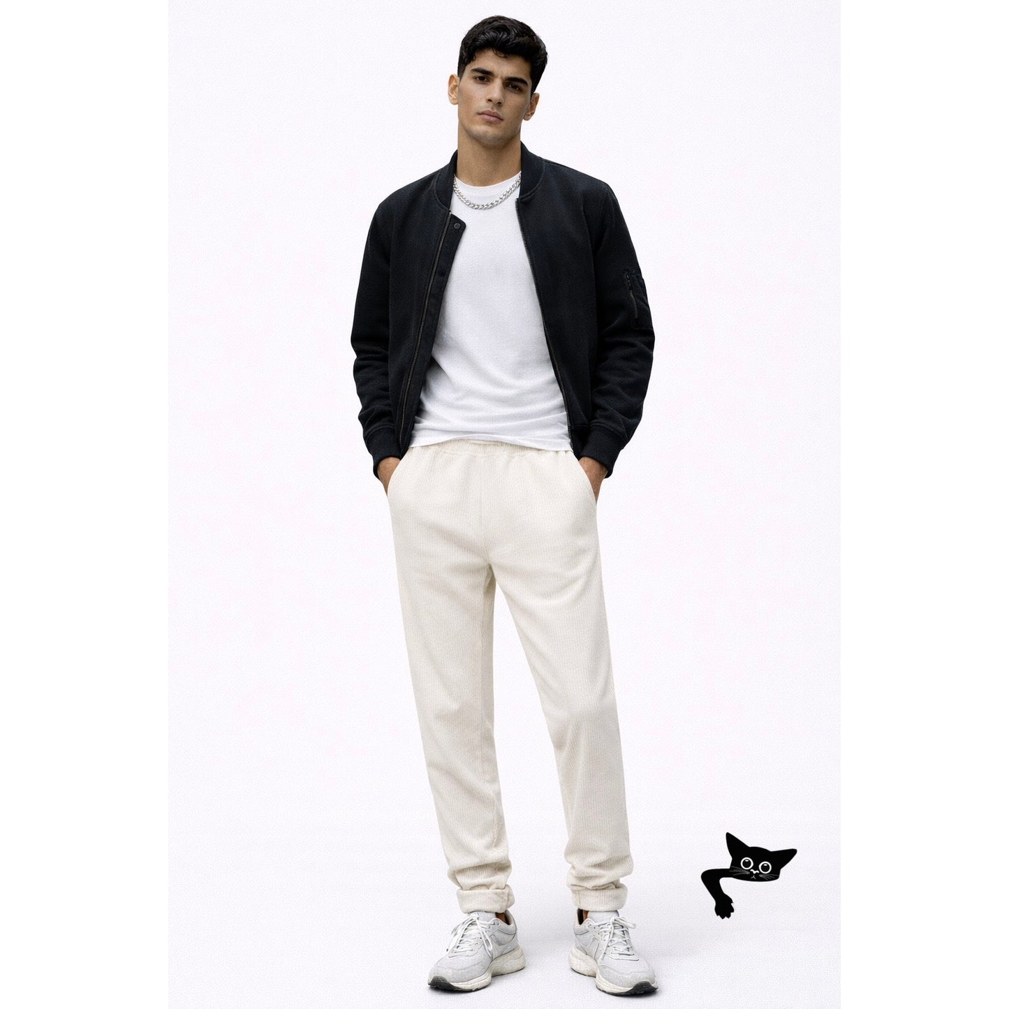 NWT James Perse Cream Ribbed Velour Jogger Unisex US S