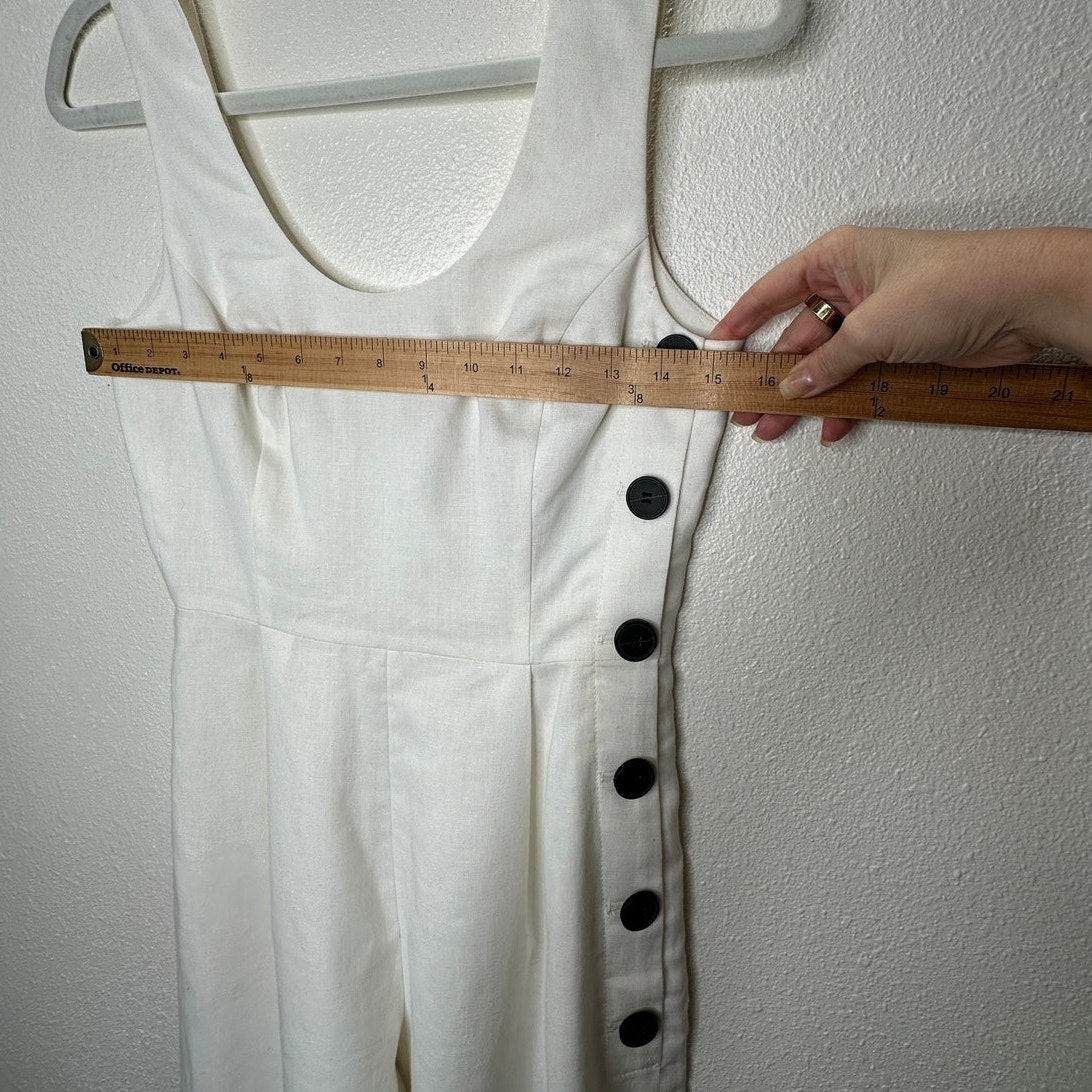 NWT Club Monaco Creme Emberlynn Linen Blend Jumpsuit 0