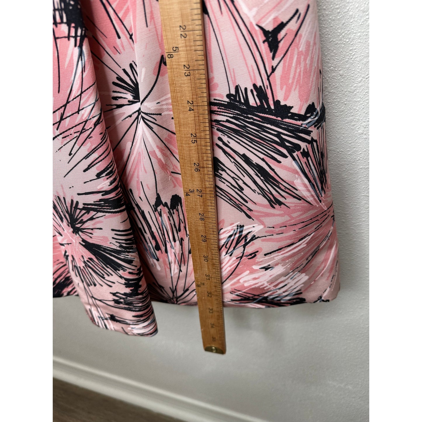 NWT Carolina Herrera Pink Black Splash Parasol Print Faille Strapless Cocktail Dress S