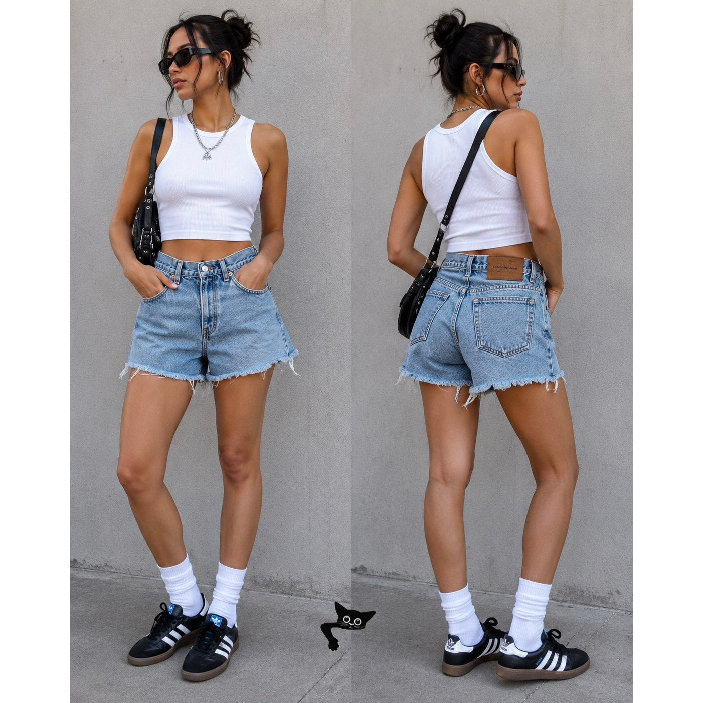 Calvin Klein Medium Wash Cutoff Shorts Womens 6 2/4