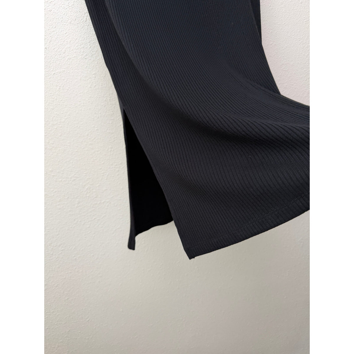 Amour Vert Black Ribbed Modal Midi Pencil Skirt Women's US M