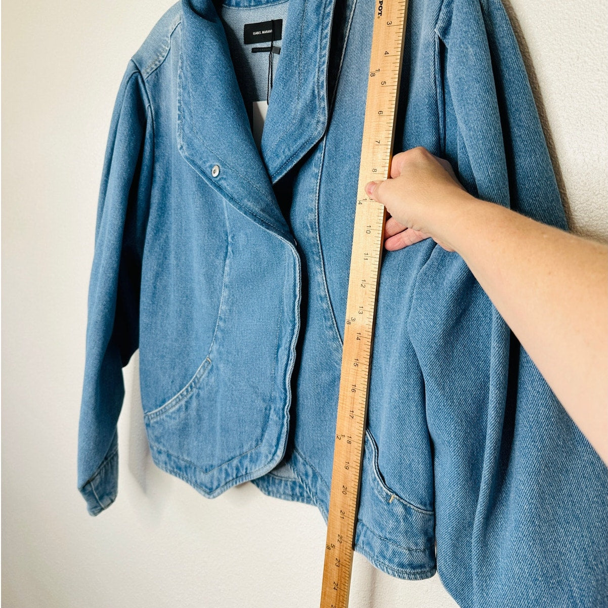 NWT Isabel Marant Medium Wash Pauline Snap Front Denim Jean Jacket 40 / L