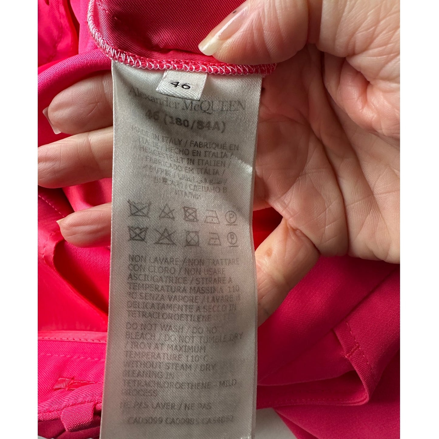 Alexander McQueen Coral Pink Pleated Trousers Women size 10