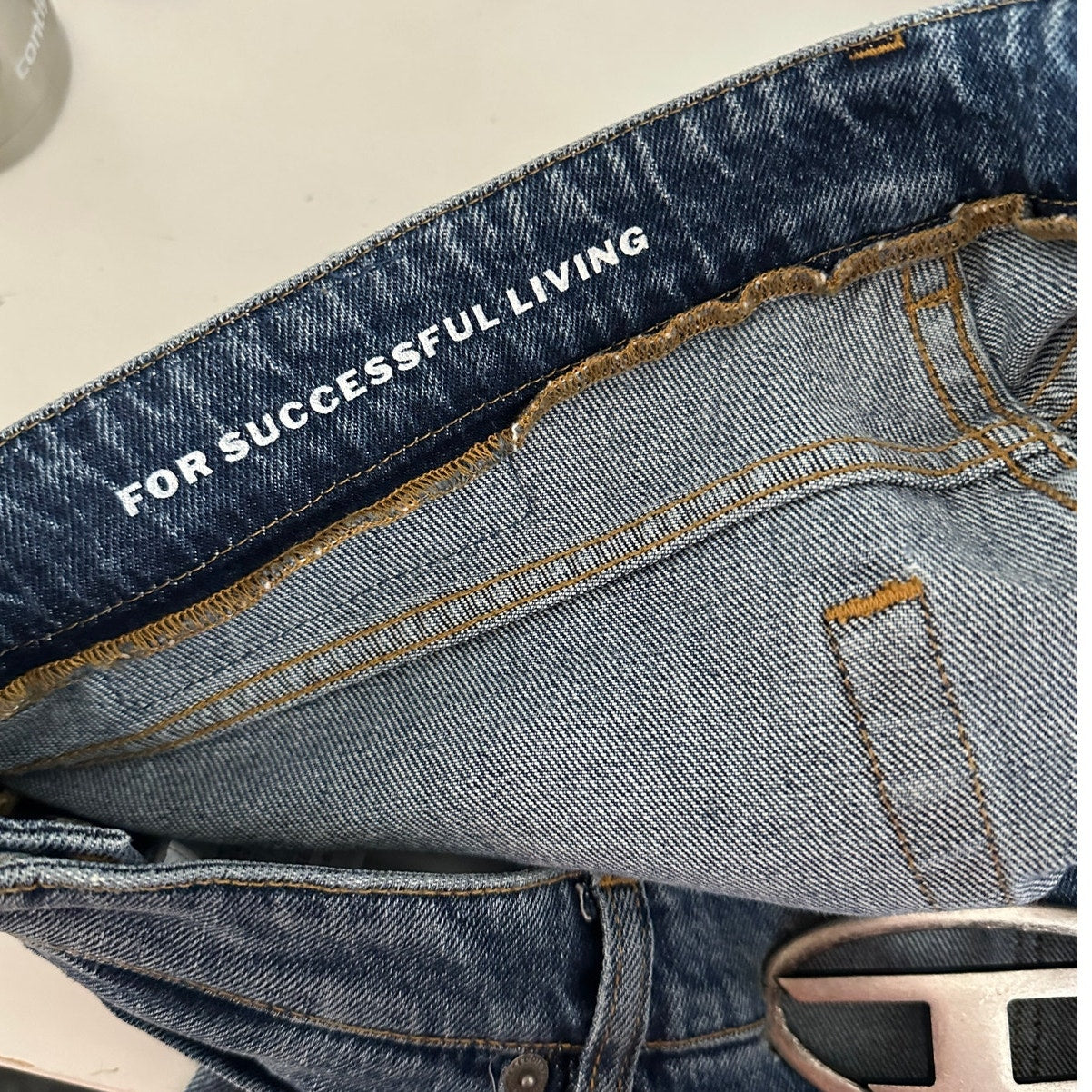 Rare Diesel Jeans Medium Wash Womens US 32 D Buckle