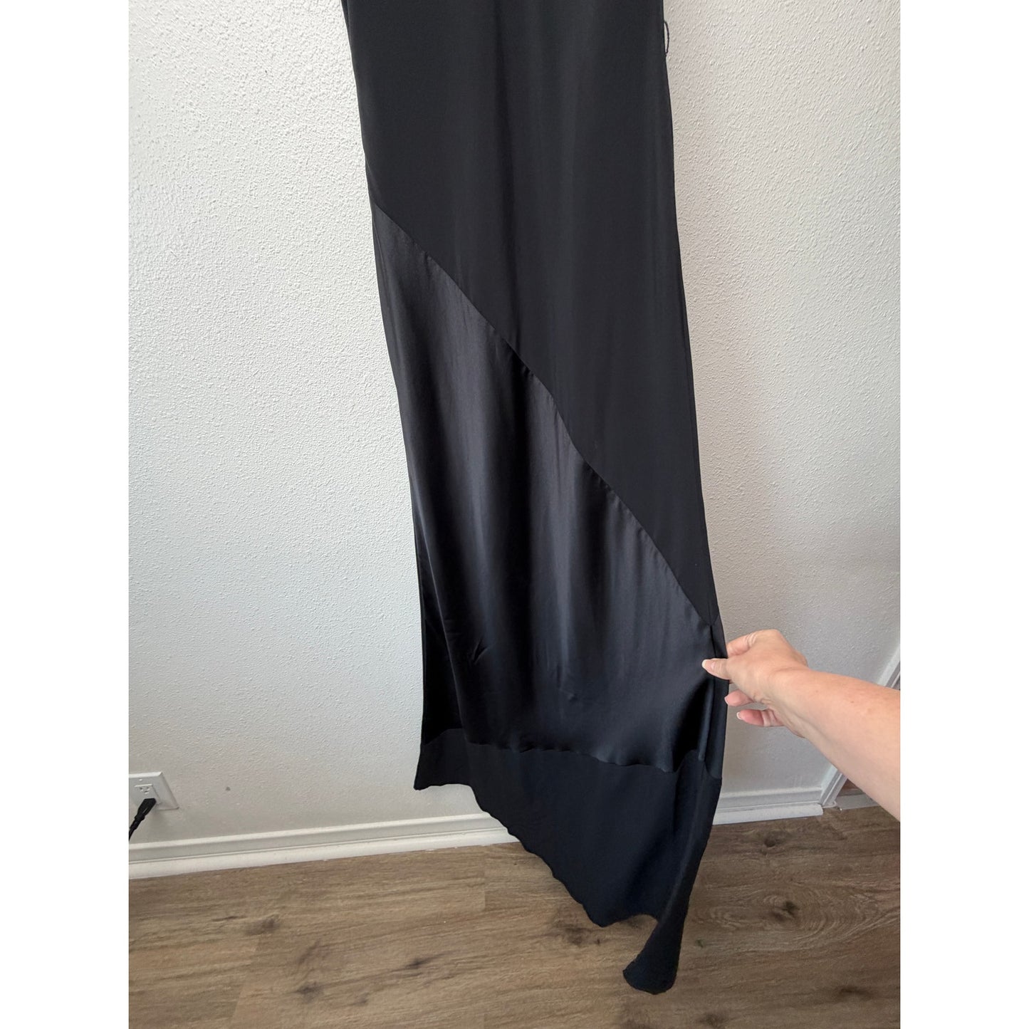Malia Mills Black Silk Maxi Slip Dress Womens 4