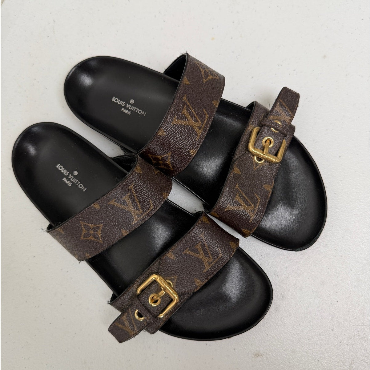 Louis Vuitton Monogram Flat Comfort Mule Sandals EU 37- US 7