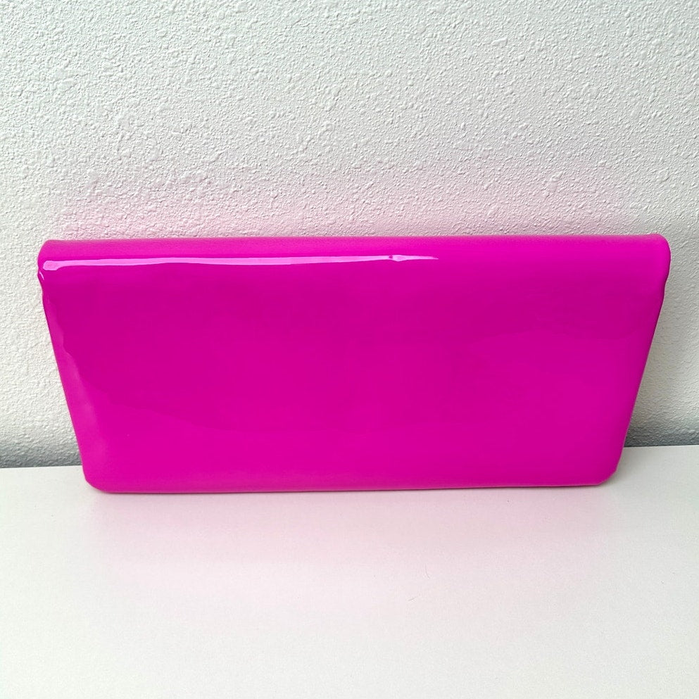 Valentino Hot Pink Patent Leather Large Envelope Clutch