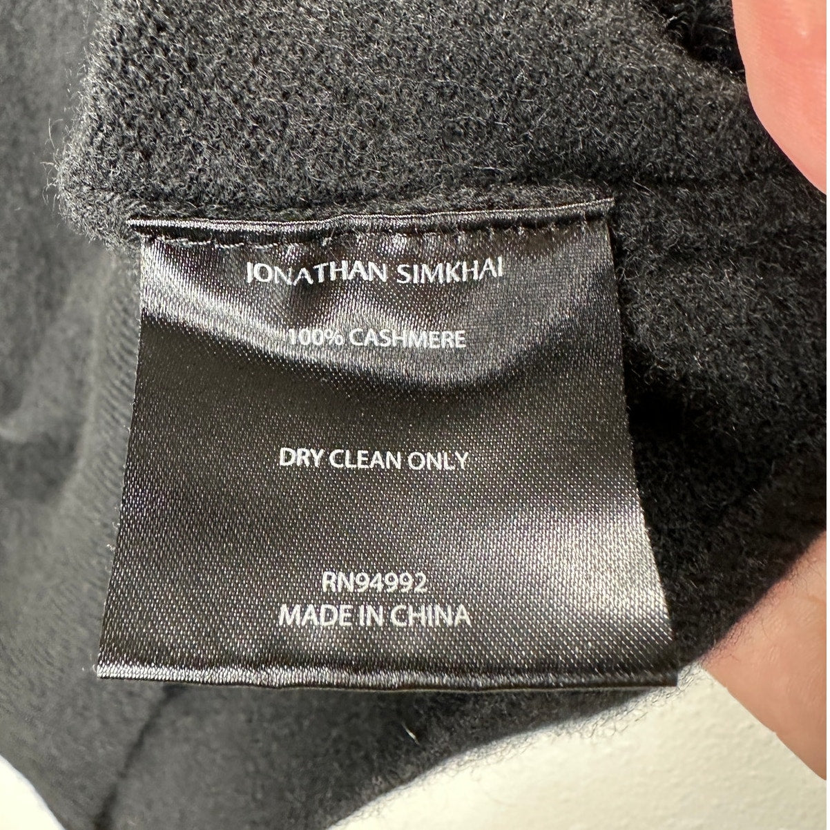 Jonathan Simkhai Black Mackenzie Mock Neck Cashmere Sweater