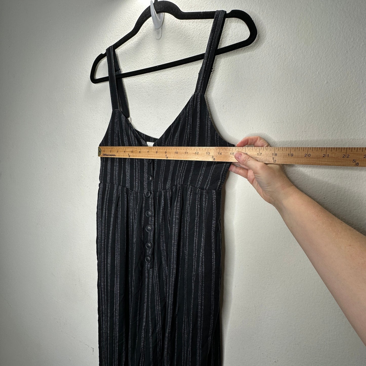 Dreamers Black & White Pinstripe Wide Leg Crop Romper Jumpsuit S