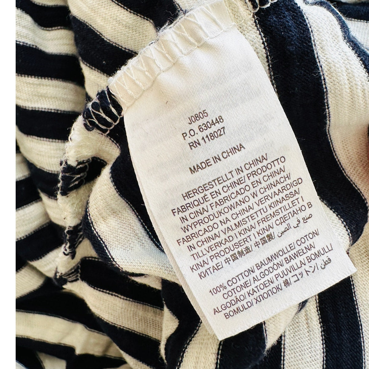 Boden Ivory & Black Stripe Short Sleeve Round Neck Shirt Dress 6 L