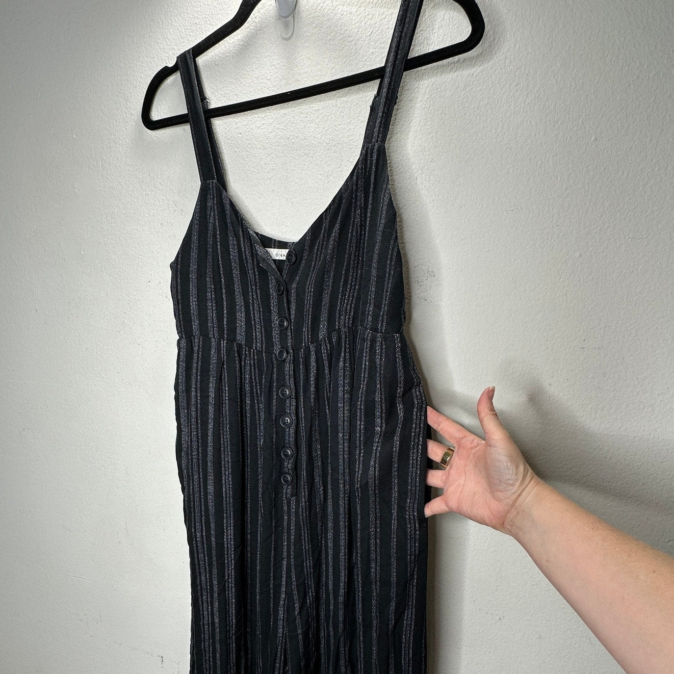 Dreamers Black & White Pinstripe Wide Leg Crop Romper Jumpsuit S