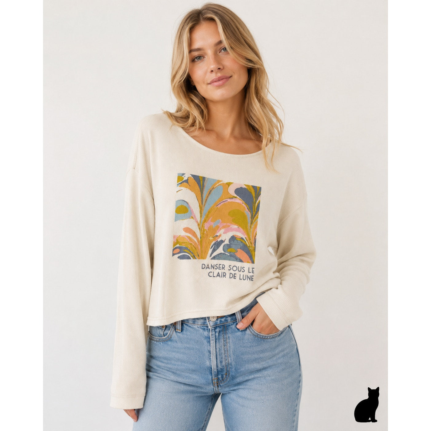 Saturday/Sunday Cream Catrina Thermal Long Sleeve Waffle Top XS