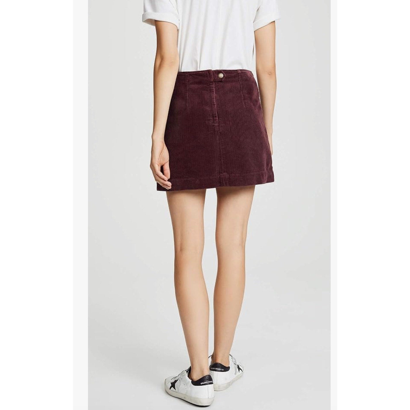 AG Adriano Goldschmied Plum Corduroy Front Pocket Back Zip Mini Skirt 25