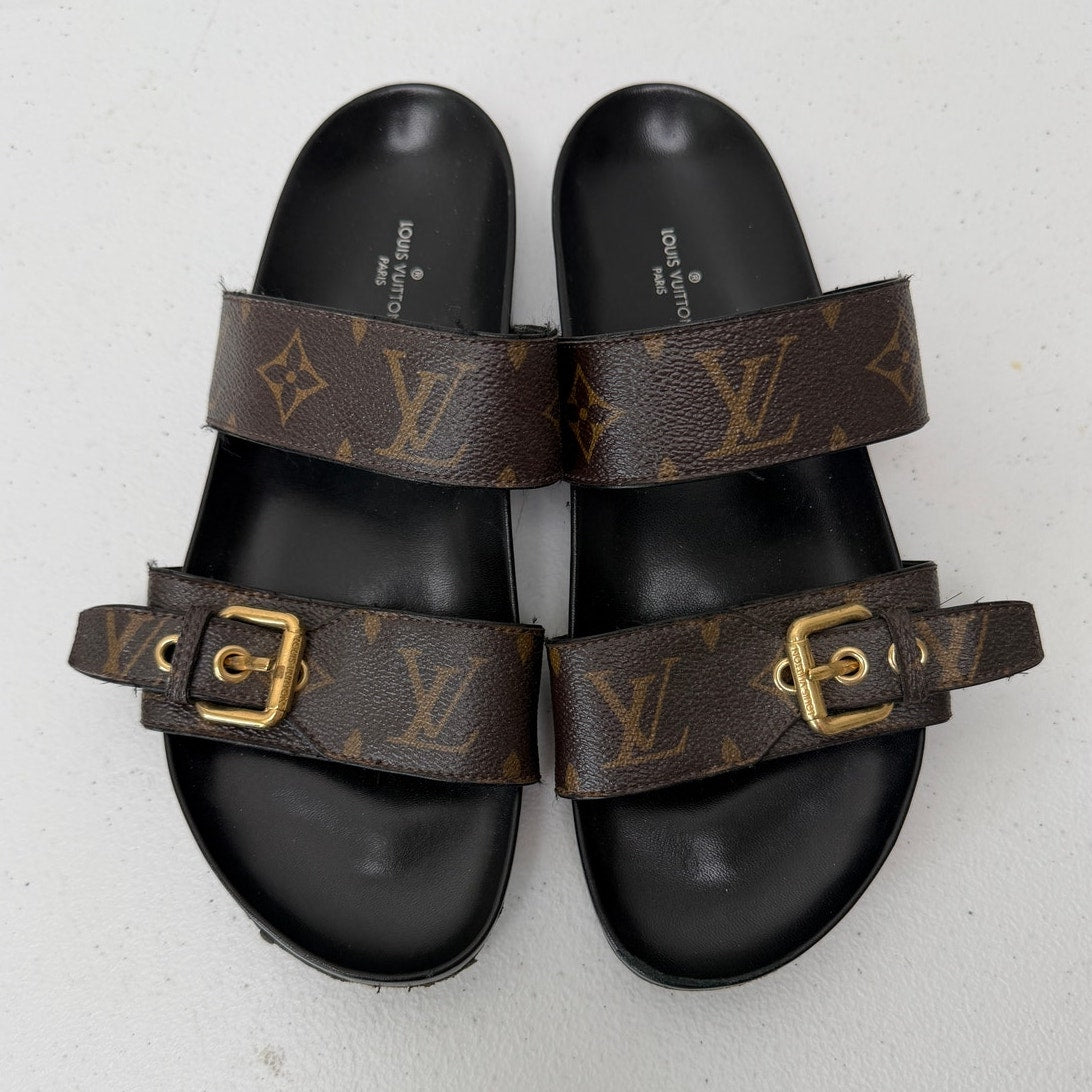 Louis Vuitton Monogram Flat Comfort Mule Sandals EU 37- US 7