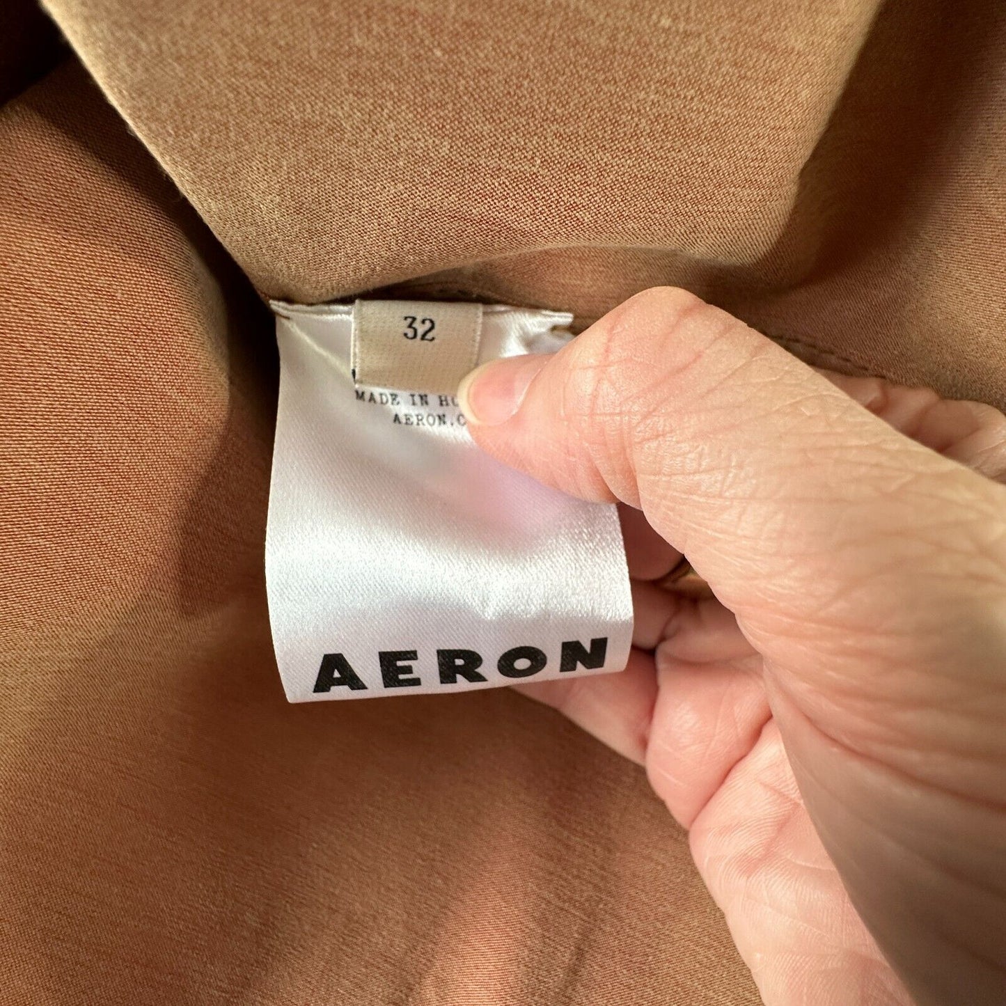 Aeron Delray Dusty Peach Iridescent Sleeveless Button Trench Coat Welt Pockets