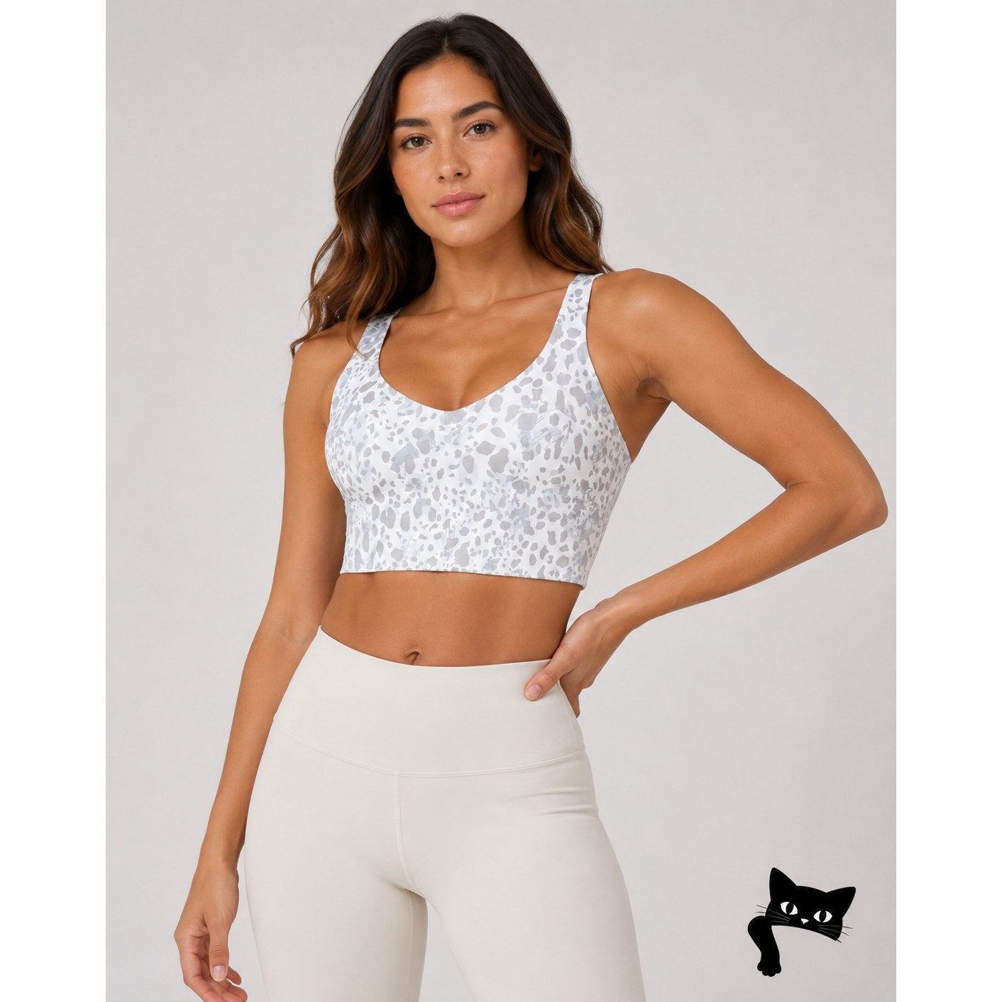 Lululemon Align Cream & Taupe Splotch Animal Print Padded Sports Bra 6