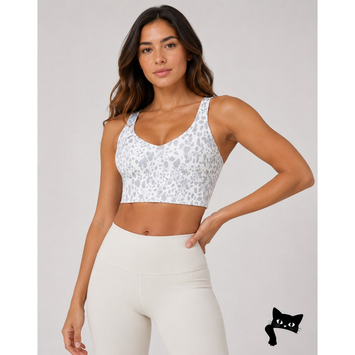 Lululemon Align Cream & Taupe Splotch Animal Print Padded Sports Bra 6