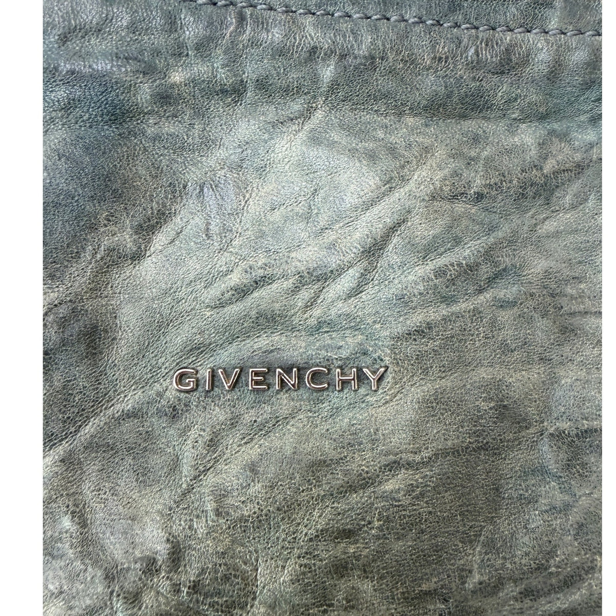 Givenchy Blue Green Zip Satchel Bag Women's