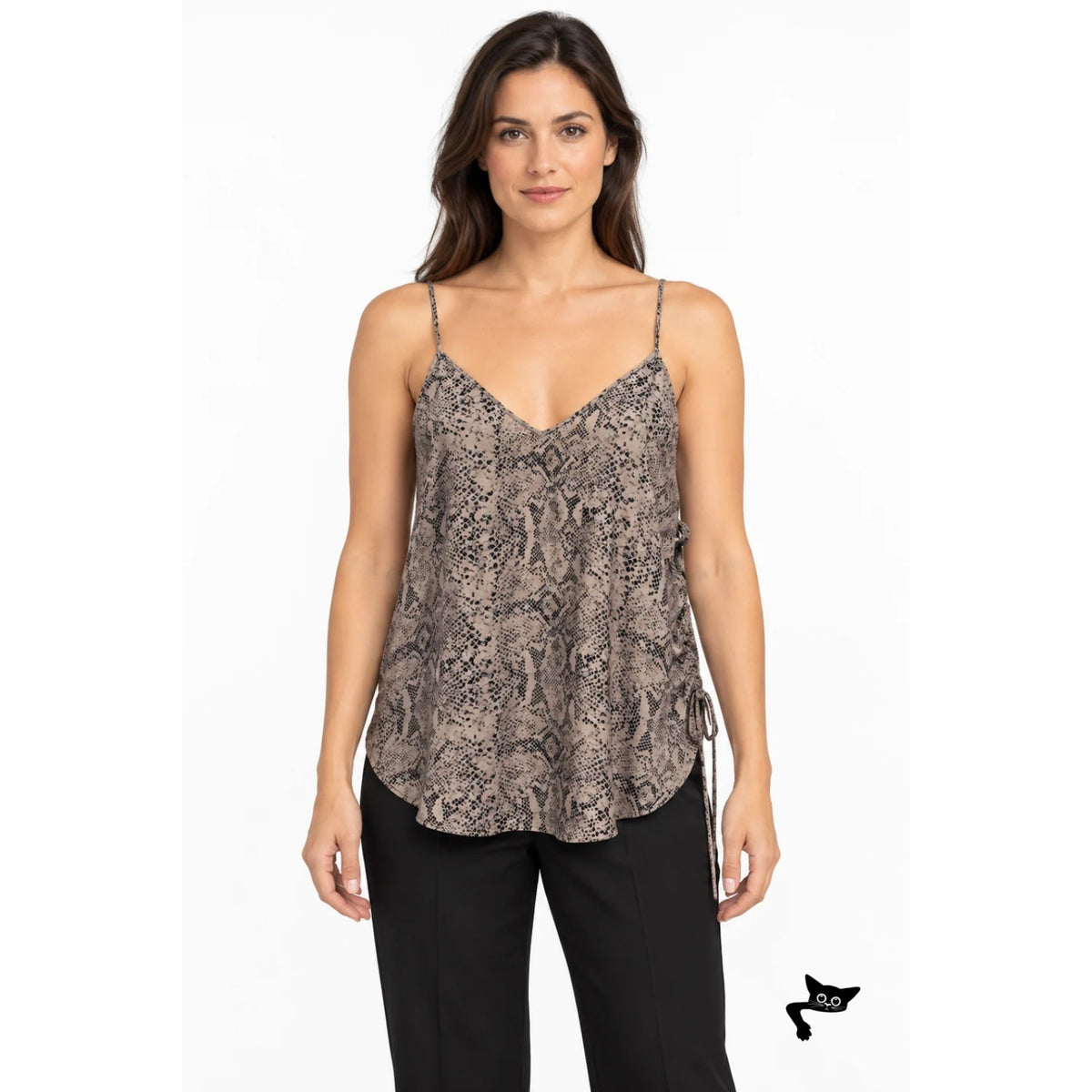 Rebecca Taylor Taupe Snake Print Silk Cami Women US 4