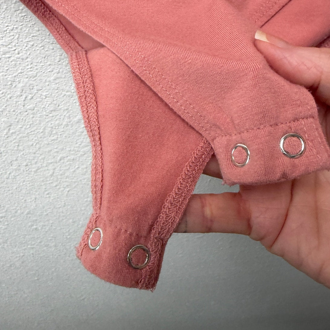 Forever 21 Dusty Pink Sleeveless Snap Bodysuit Tank Top Size M