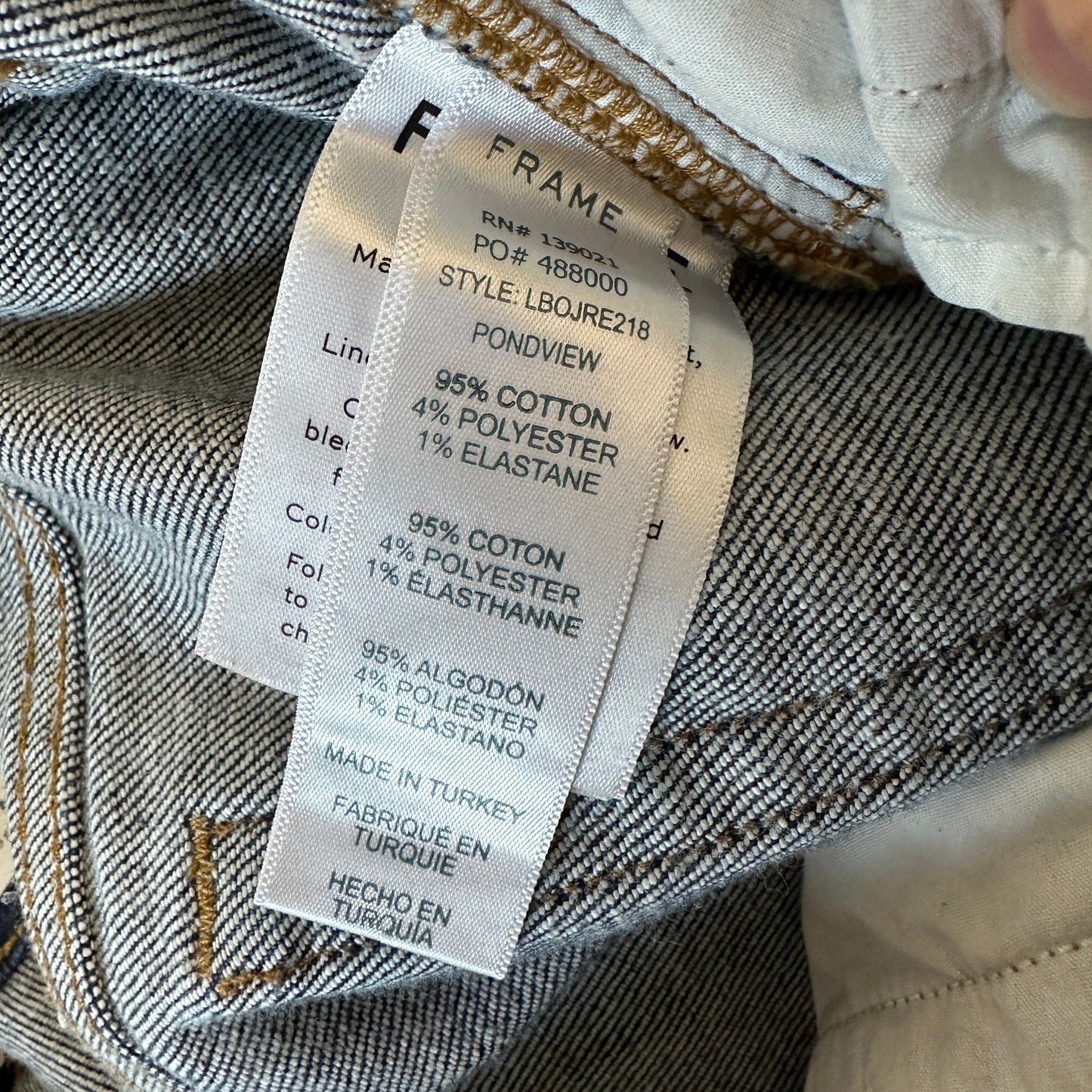 Frame Le Boy Dark Wash Pondview Raw Hem Denim Jeans 27