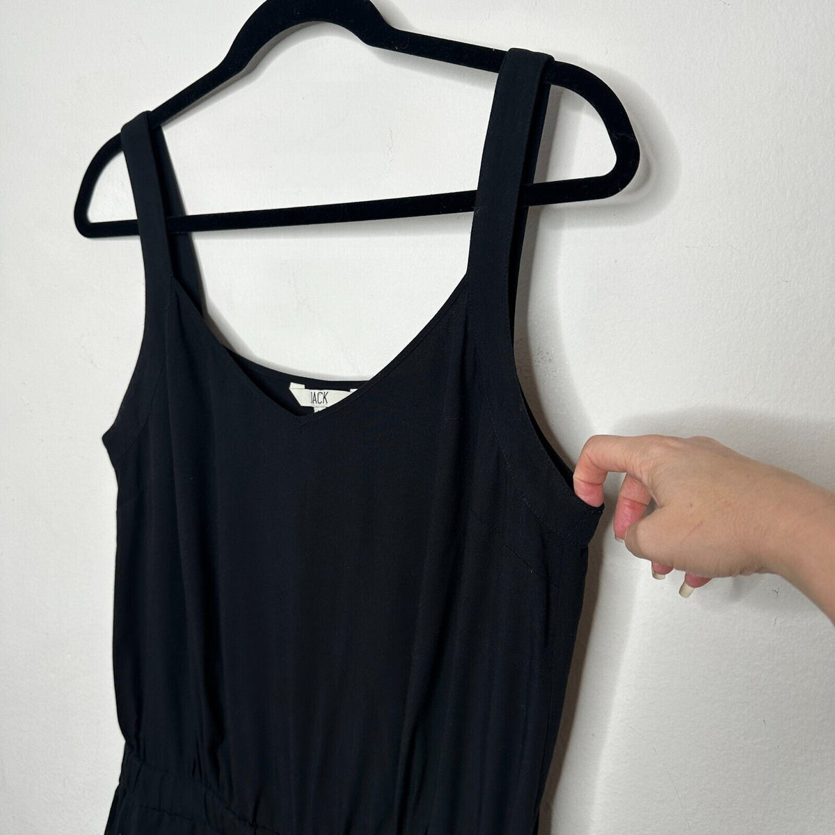 Jack Black Rayon Overall Jumper V-Neck Elastic Waist Side Slash Pockets Small