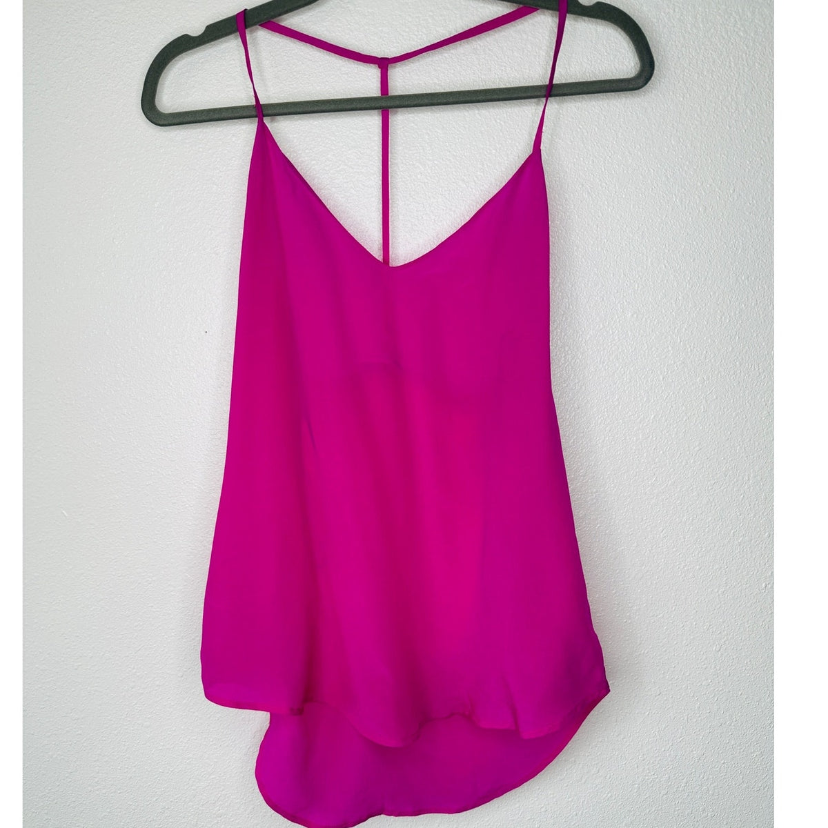 Lavender Brown Pink Fuscia Semi Sheer V-Neck T-Band Cami M