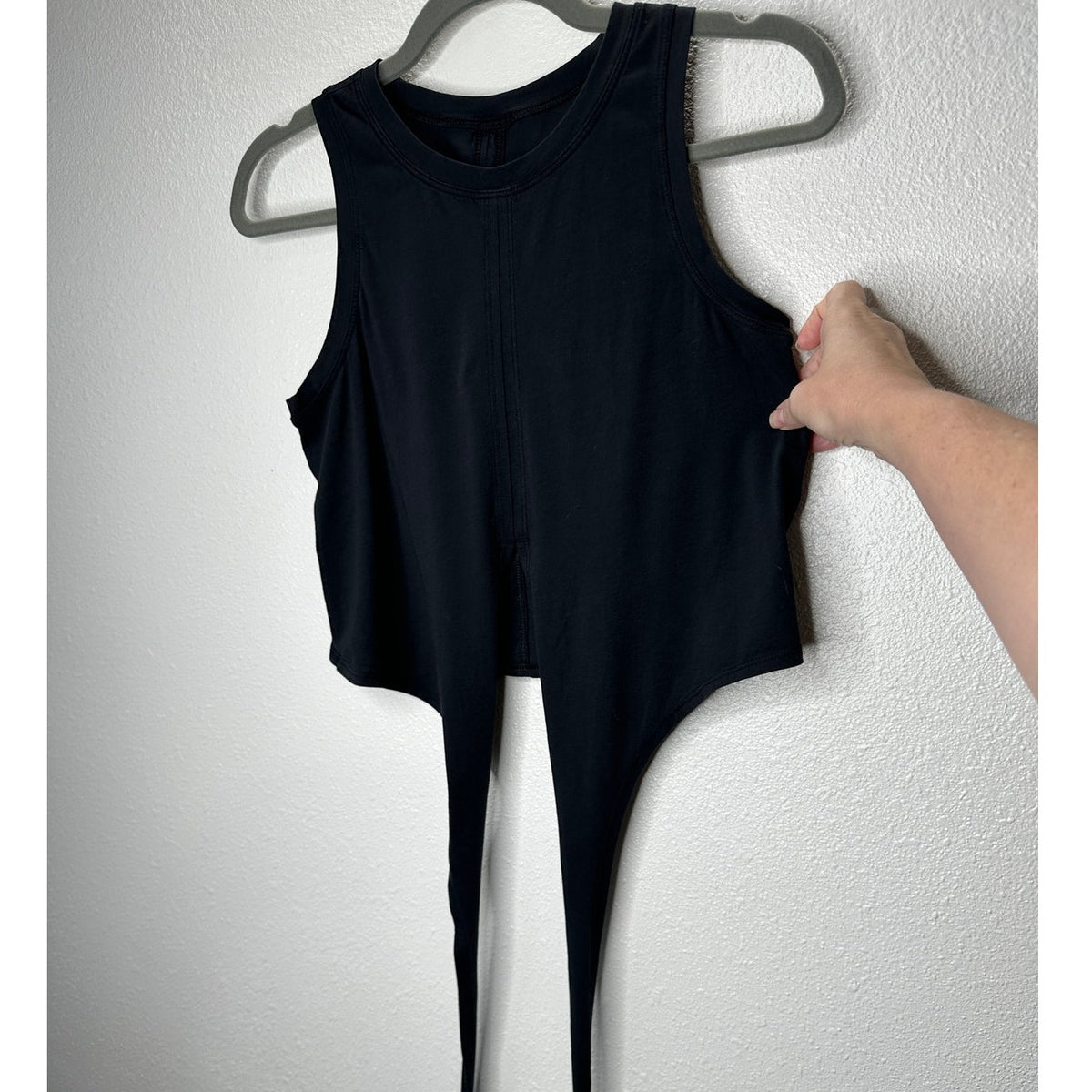 Lululemon Black High Neck Front Tie Tank Top Shirt 4