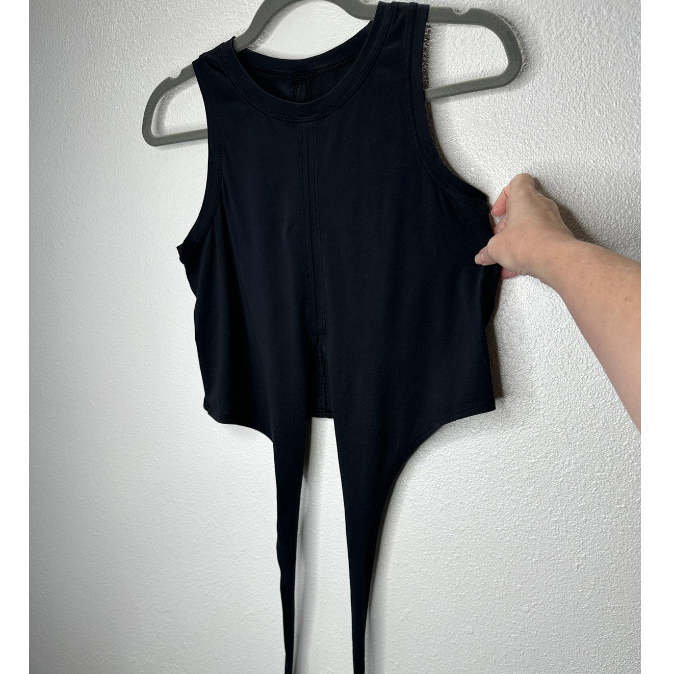 Lululemon Black High Neck Front Tie Tank Top Shirt 4