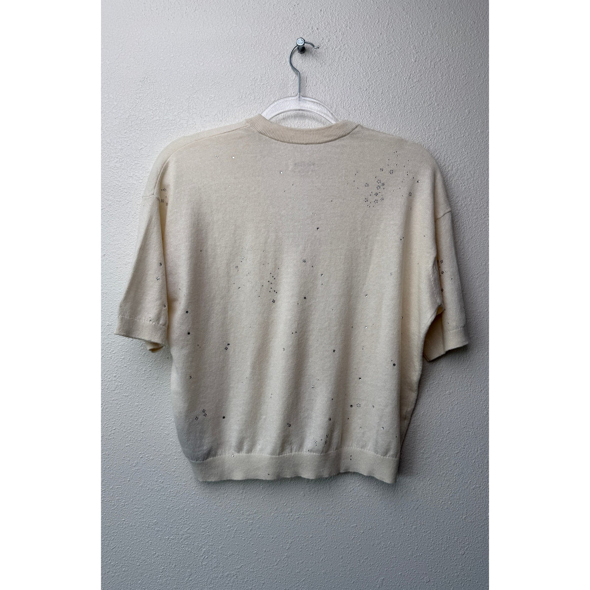 Zadig & Voltaire Wully Lico Rhinestone Sweater XS Ecru