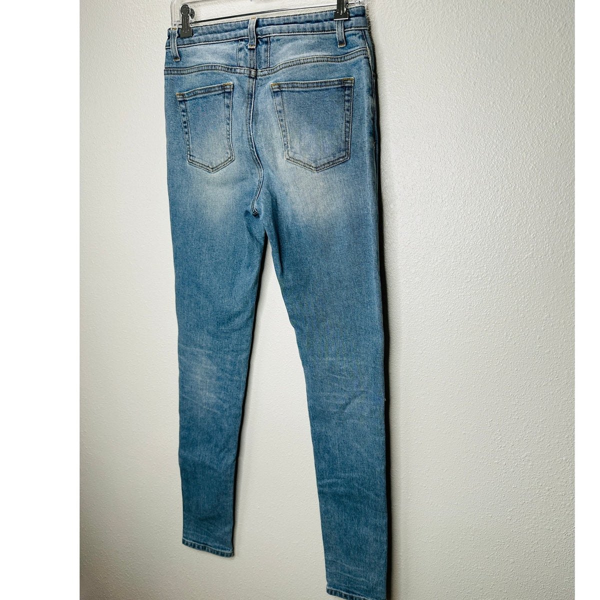 Saint Laurent Medium Light Blue Distressed Knee Slim Skinny Jeans 29