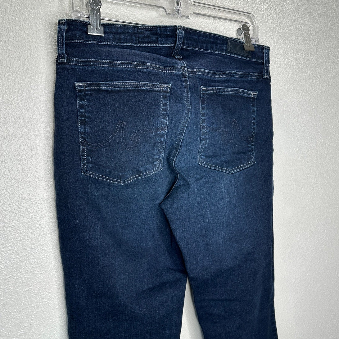 AG Dark Wash Whiskered Prima Ankle Cigarette Ankle Jeans 30