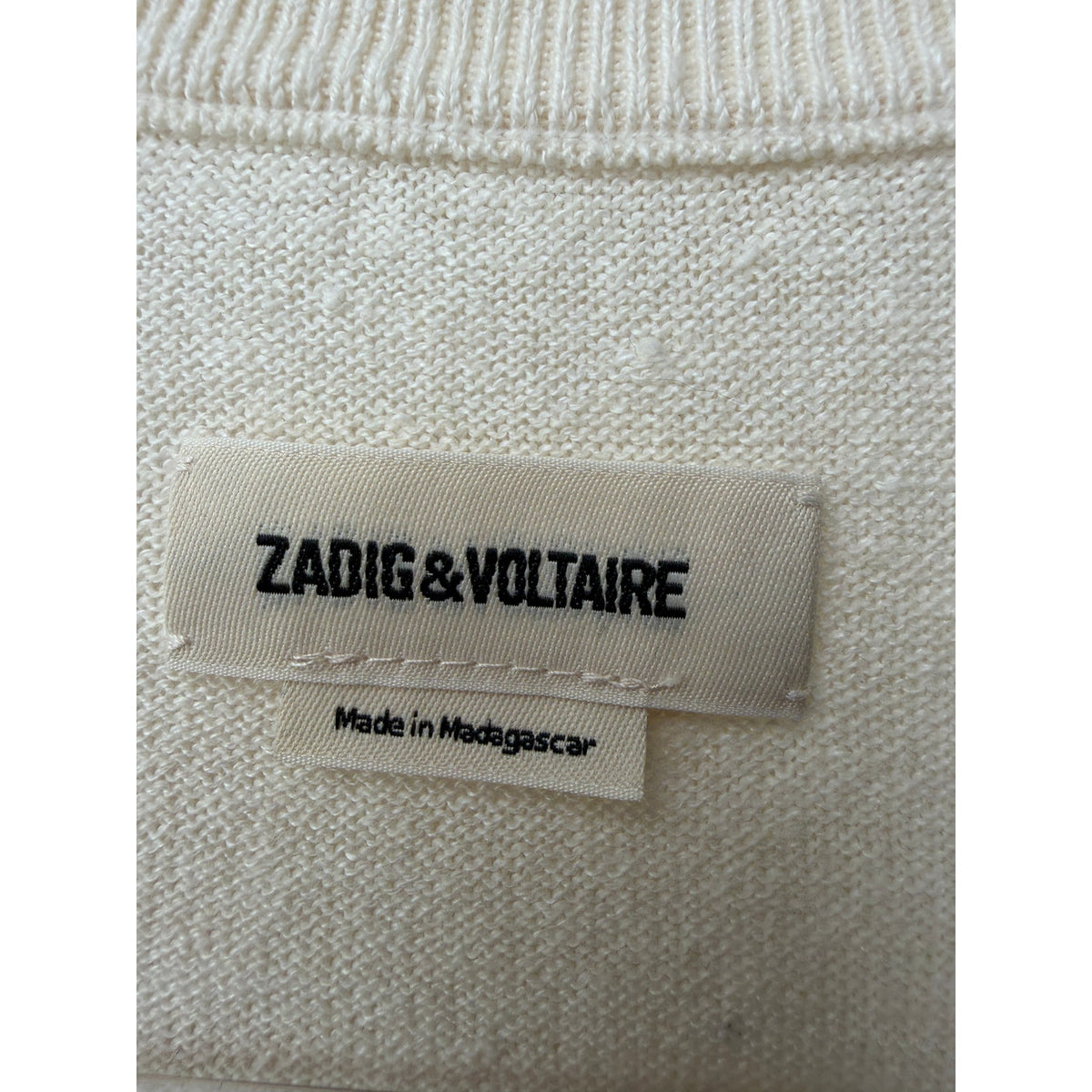 Zadig & Voltaire Wully Lico Rhinestone Sweater XS Ecru