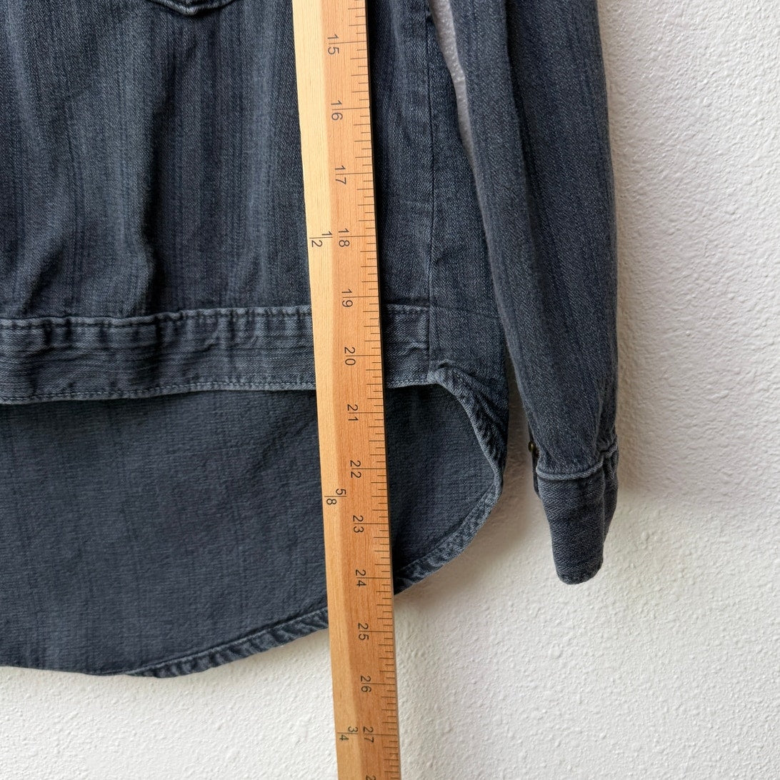 The Great Washed Black Denim Long Sleeve Shirt Size 0