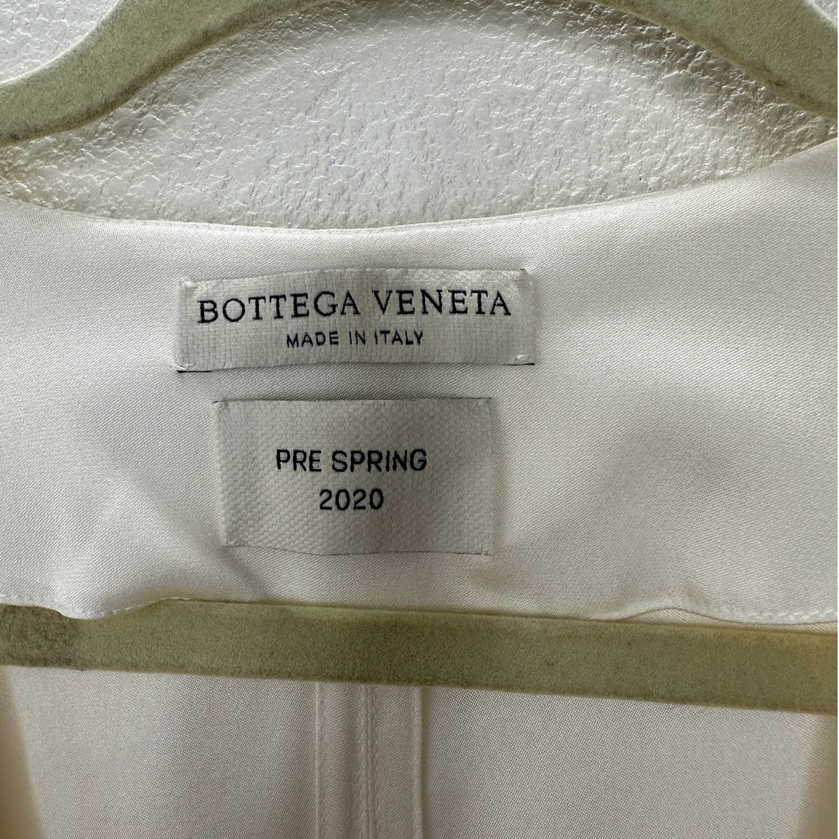 NWT Bottega Veneta Cream Silk Long Sleeve Spread Collar Belted Dress 46 / L