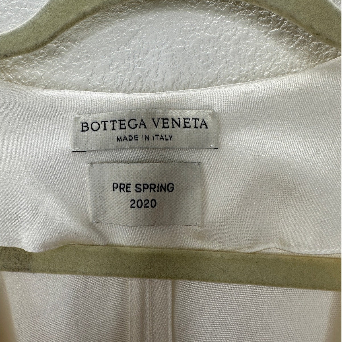 NWT Bottega Veneta Cream Silk Long Sleeve Spread Collar Belted Dress 46 / L