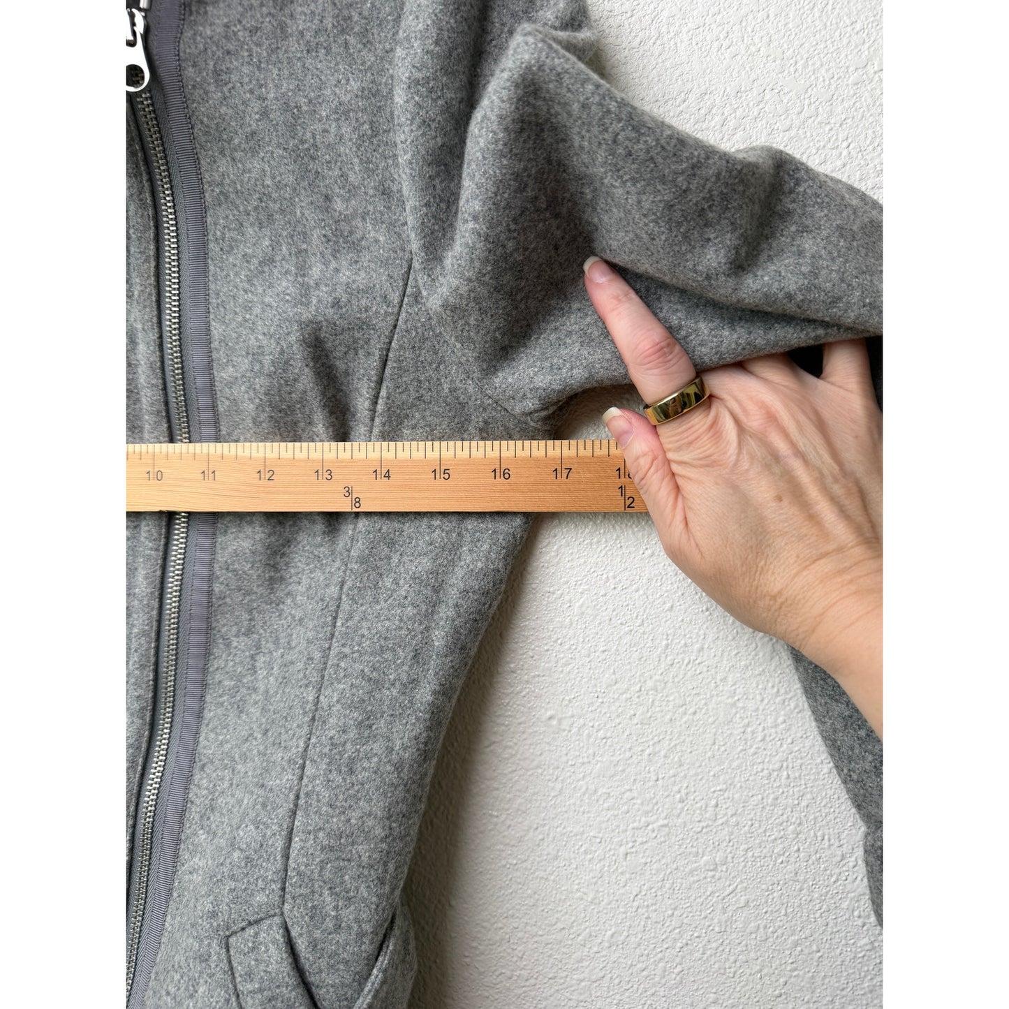 Ted Baker Gray Belted Zip Jacket Womens US 4 Heathered Coat