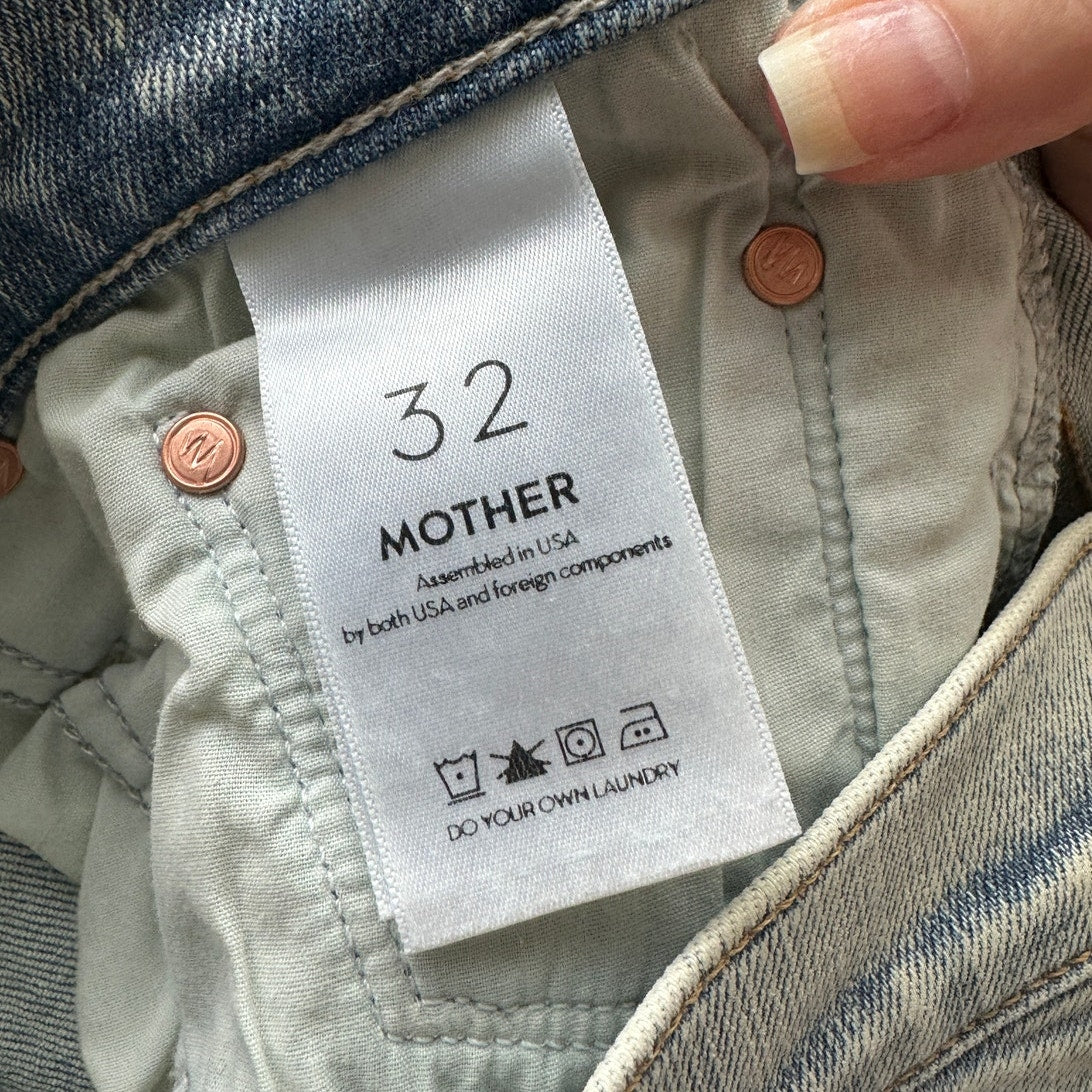 NWT Mother Light Acid Wash Button Fly tomcat Marrakesh Jeans 32