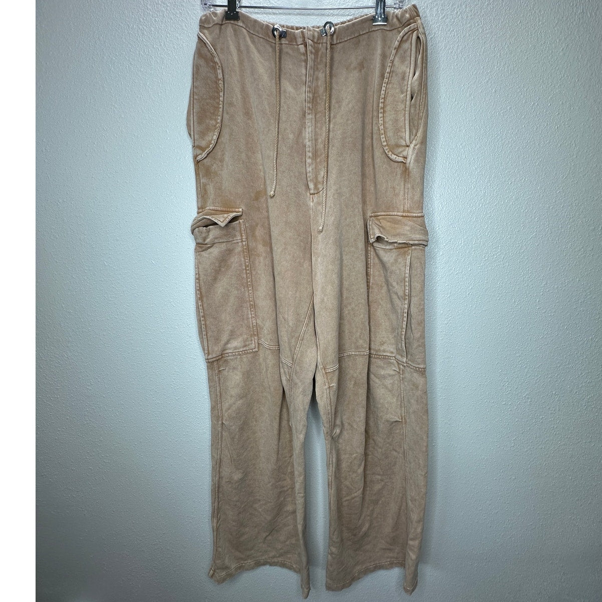 Acne Studios Mens Tan Wide Leg Cargo Sweat Pants M