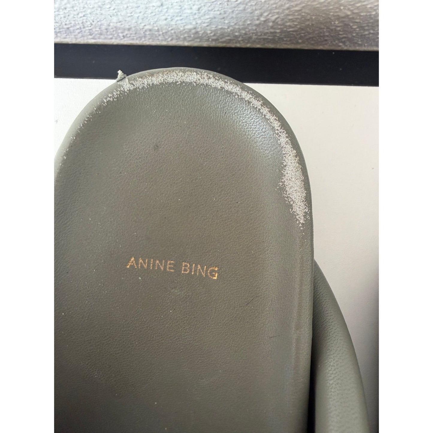 Anine Bing Lizzie Slides Sage Green Womens US 8