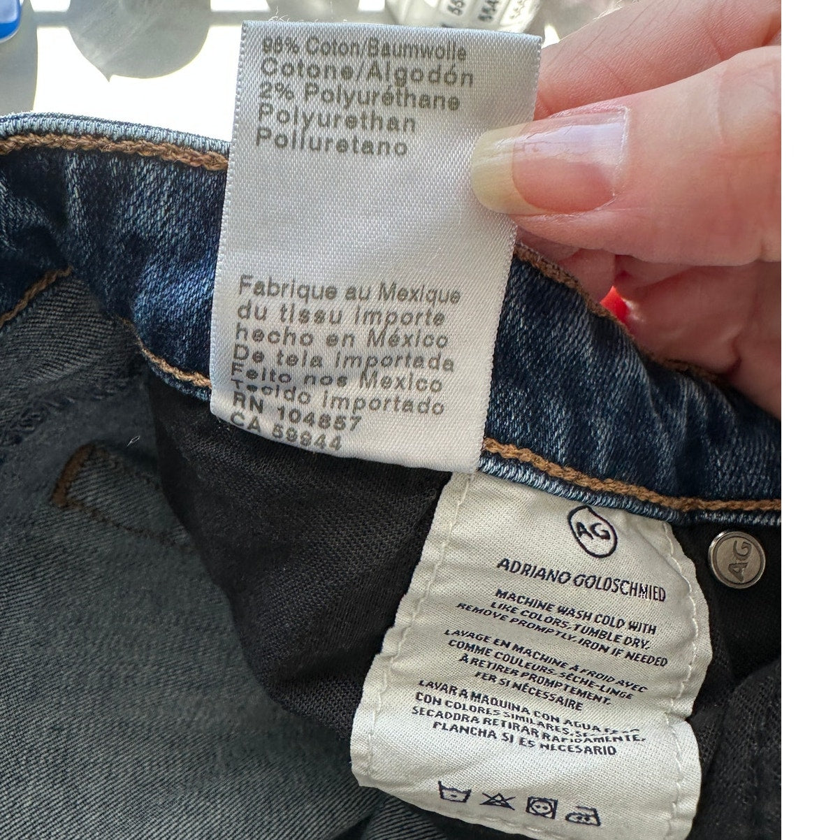 AG Medium Wash Whiskered Prima Ankle Cigarette Ankle Jeans 31