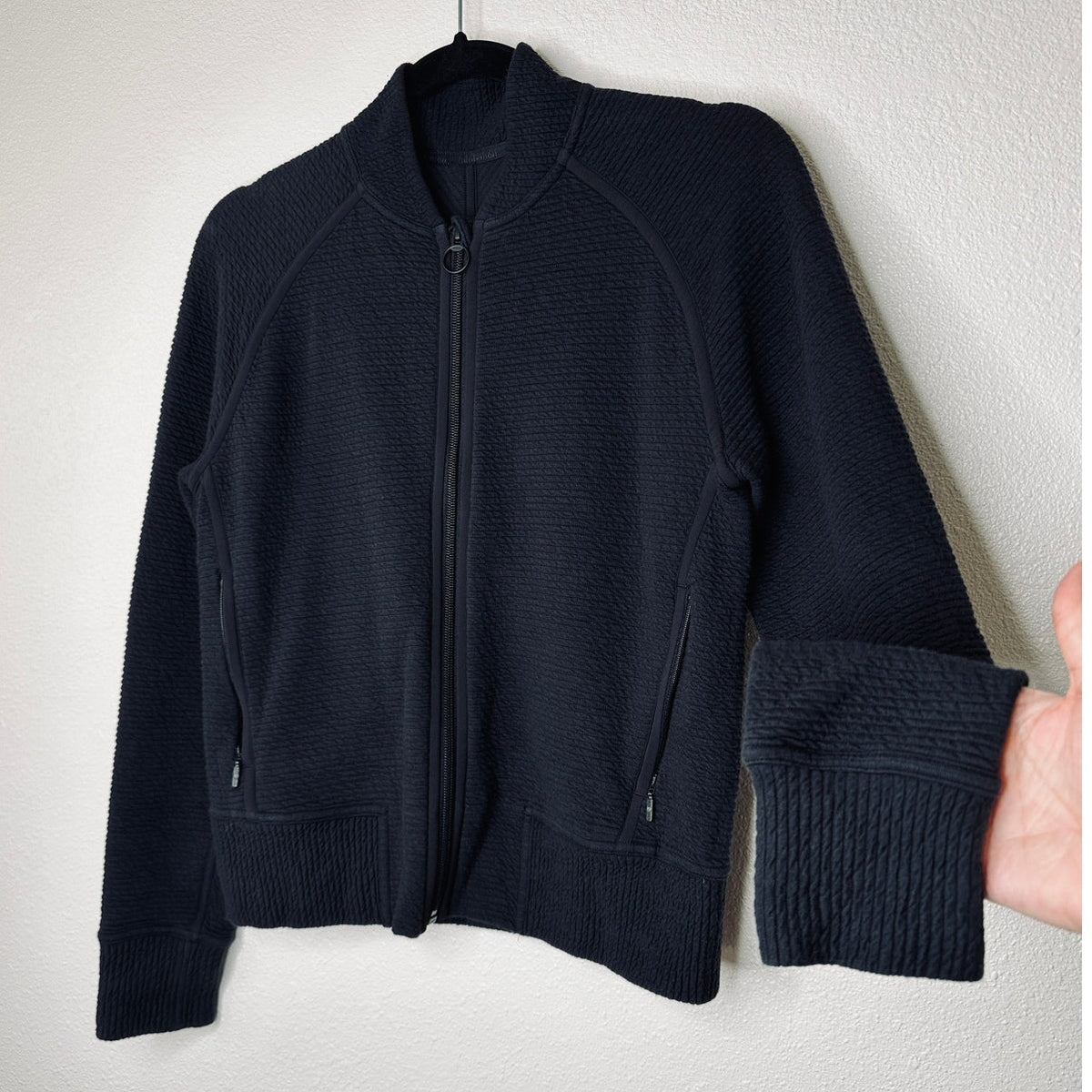 Lululemon Black On Repeat Ribbed Long Sleeve Zip Bomber Jacket 4