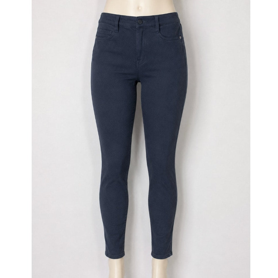 Level 99 Black Dark Gray Mid-Rise Vegan Faux Suede Zip Skinny Pants Jeans 27