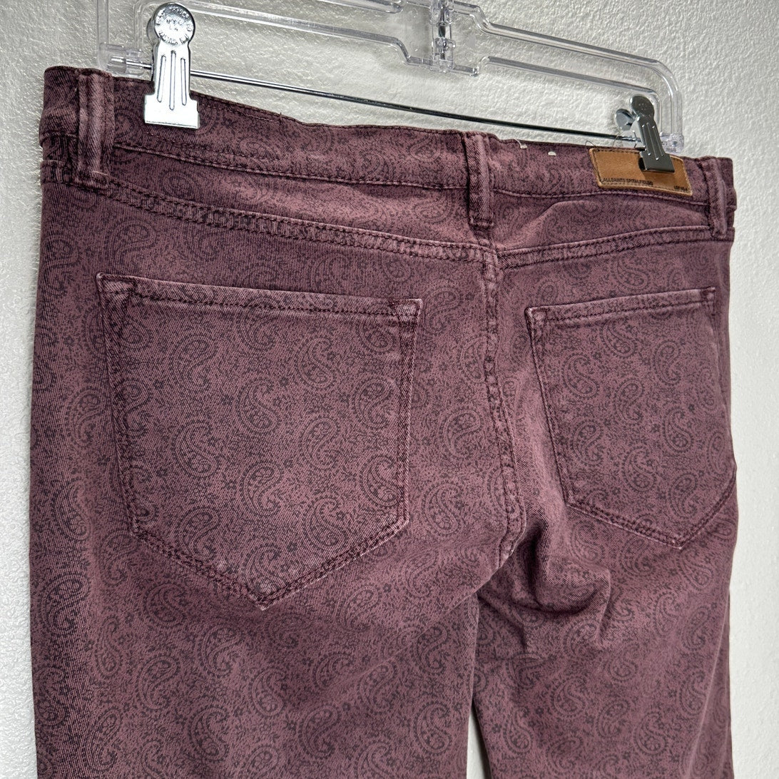 AllSaints Spitalfields Jacks Place Paisley Print Skinny Jeans 30