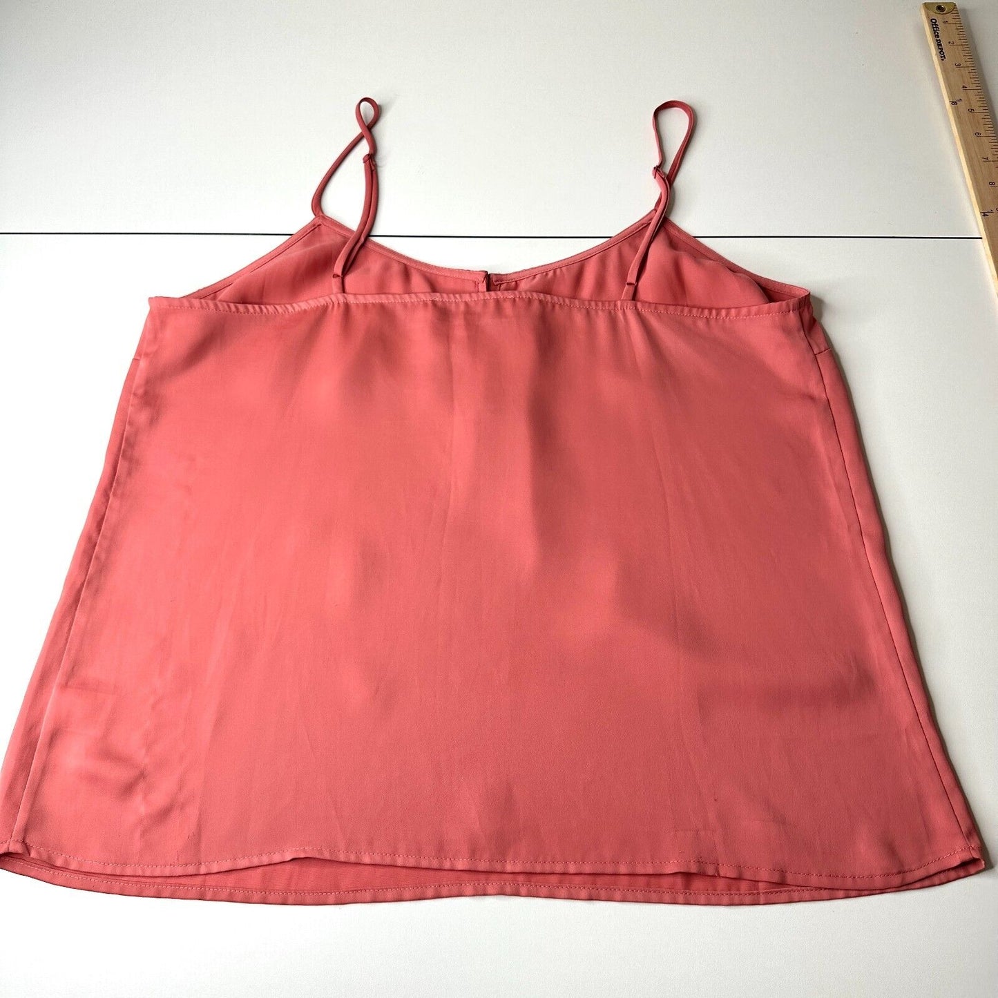 L'Academie Peach 5-Button Loop Close Knit Tank Adjustable Straps Cami Top L