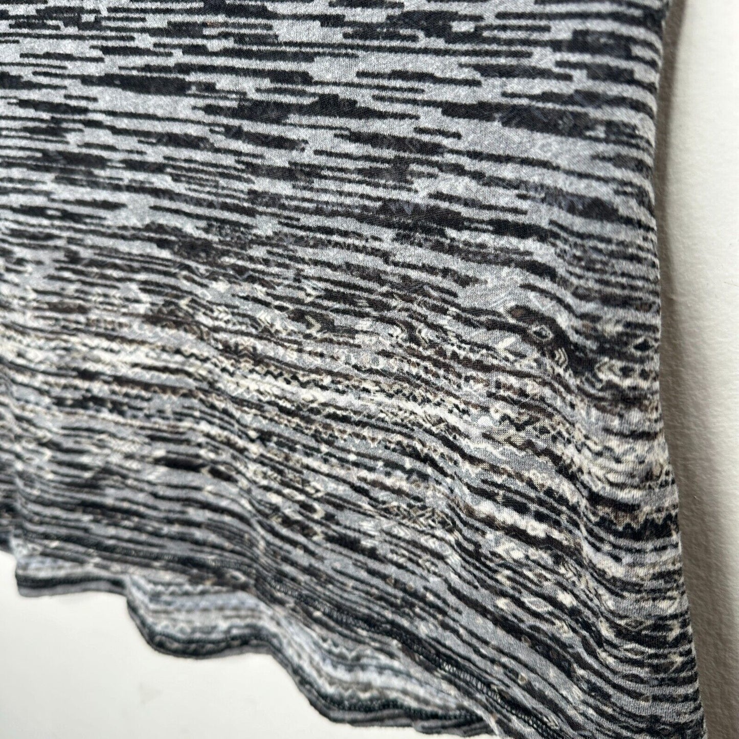 Athleta Well Loved Black and Gray Striped Burnout Deep Scoop Cap Sleeve Top Med