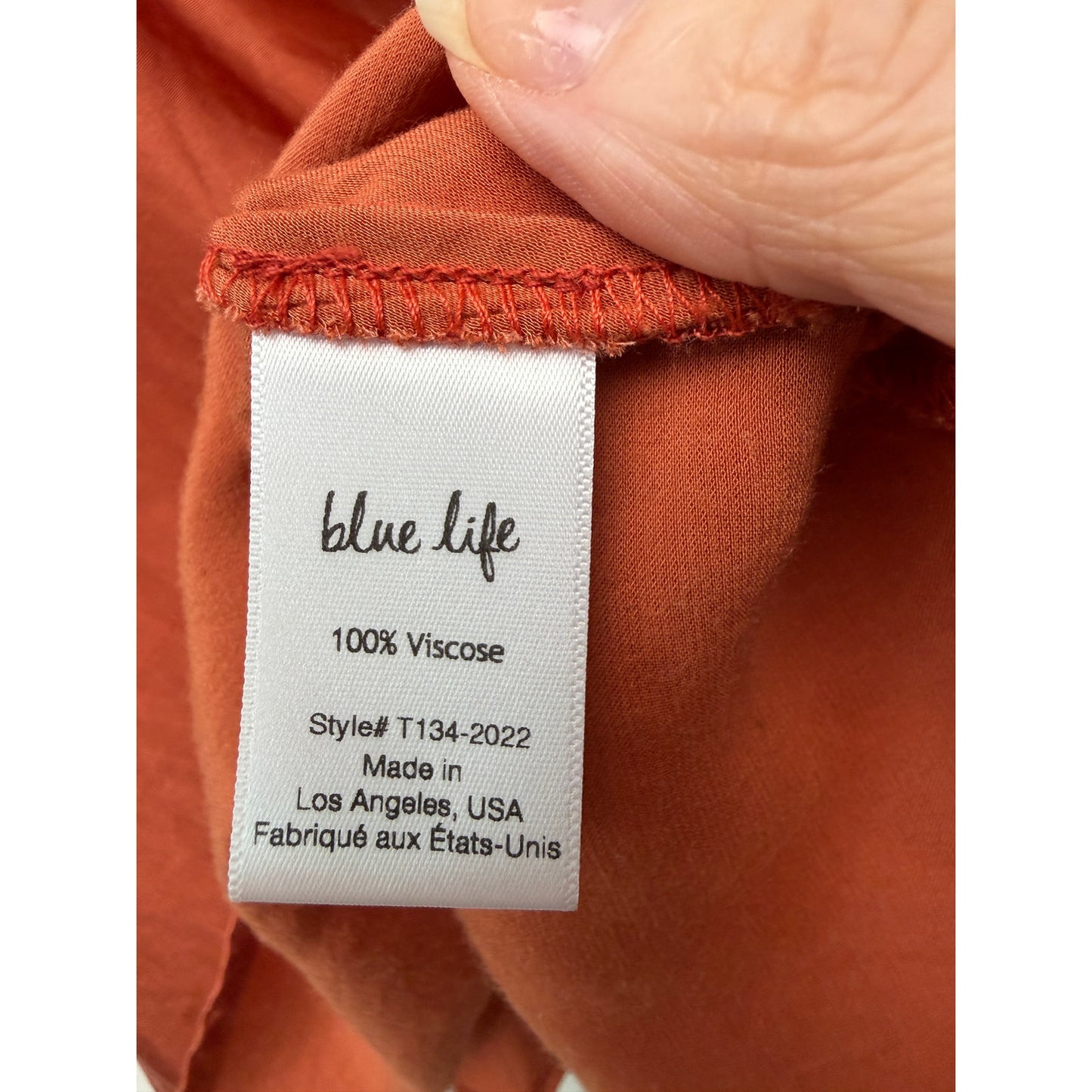 Blue Life Rust Cowl Neck Cami Top XS 100% Viscose Made USA
