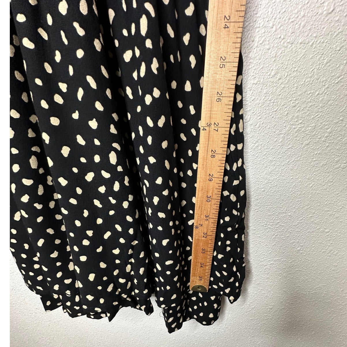 Rails Karla Black & Ivory Printed Smocked Waist Cap Sleeve Dress M