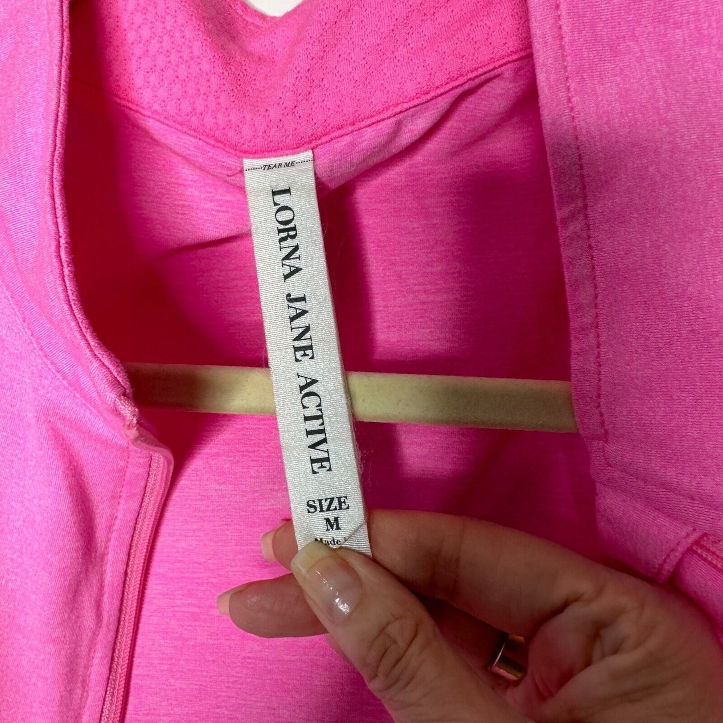 Lorna Jane Active Hot Pink Long Sleeve Zip Lightweight Fitted Stretch Jacket Med