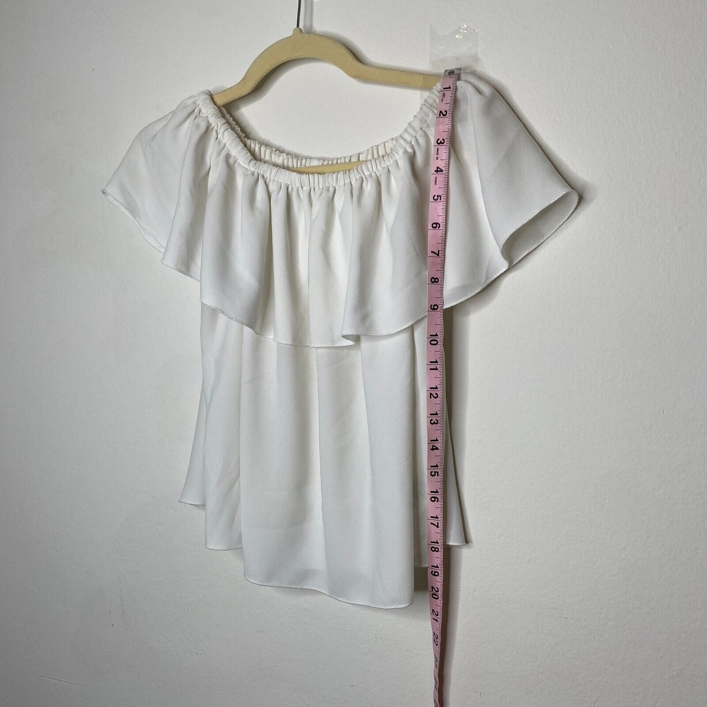 Aritzia Wilfred Silk Promener Off Shoulder Flowy Ruffle Blouse Off White Small